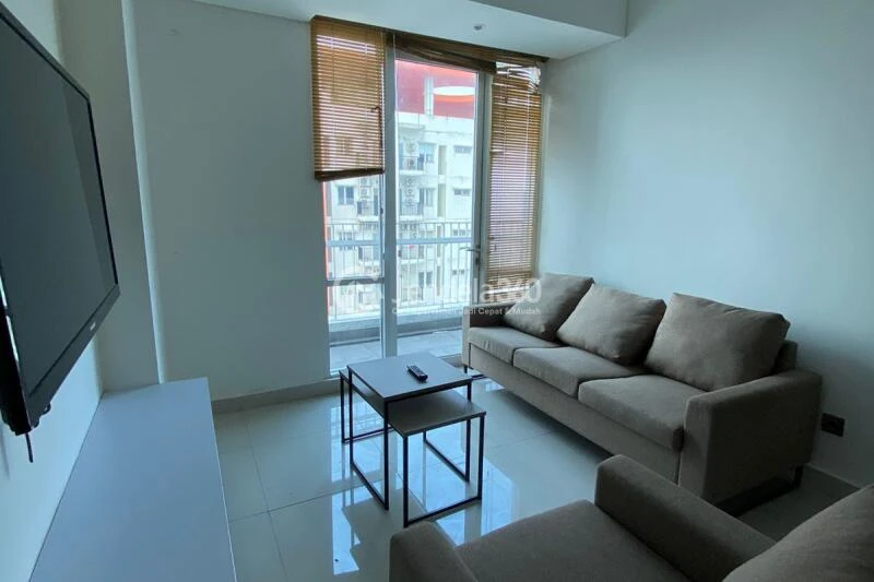 Living Room Flawless 2BR Apartment High Floor with City View at Aspen Residence Apartment