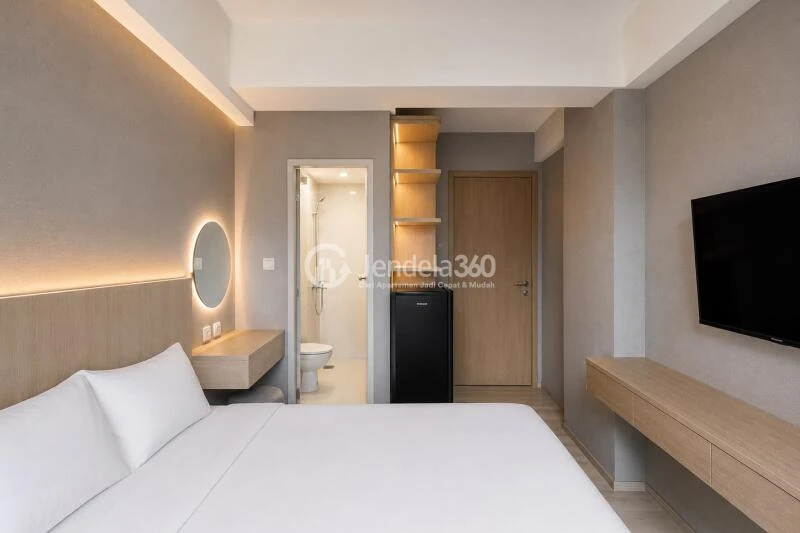 Bedroom Stylish Studio Apartment at Podomoro Golf View Apartment Tower Cordia