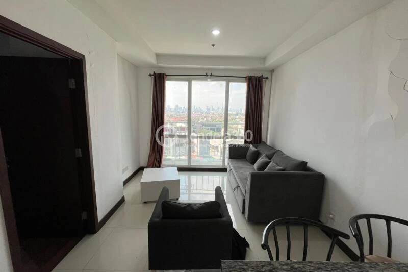Living Room 2BR AKR Gallery West Residence Apartment at Tower Residence