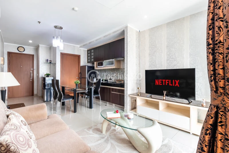Living Room 2BR Apartment with City View at Sahid Sudirman Residence