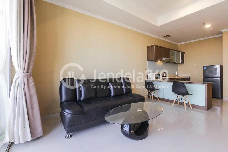 Living Room Spacious 1BR High Floor Apartment with City View at Ancol Mansion Apartment