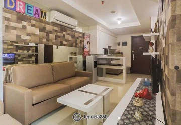 Living Room 2BR Apartment with Swimming pool View at Sky Terrace Apartment