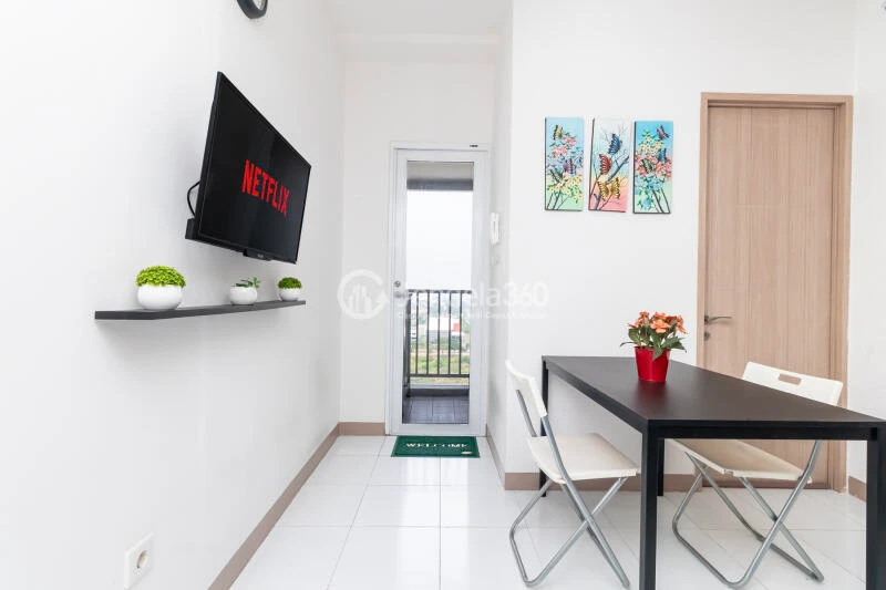 Living Room 2BR Apartment with City View at Tokyo Riverside Apartment