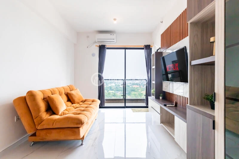 Living Room 2BR Sky House BSD Apartment at Low Floor
