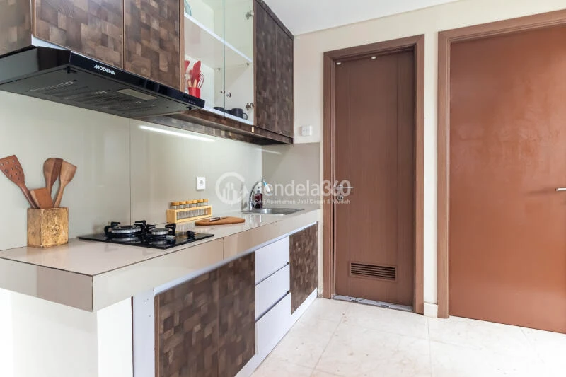 Kitchen High Floor 2BR Apartment with City View at Puri Orchard Apartment