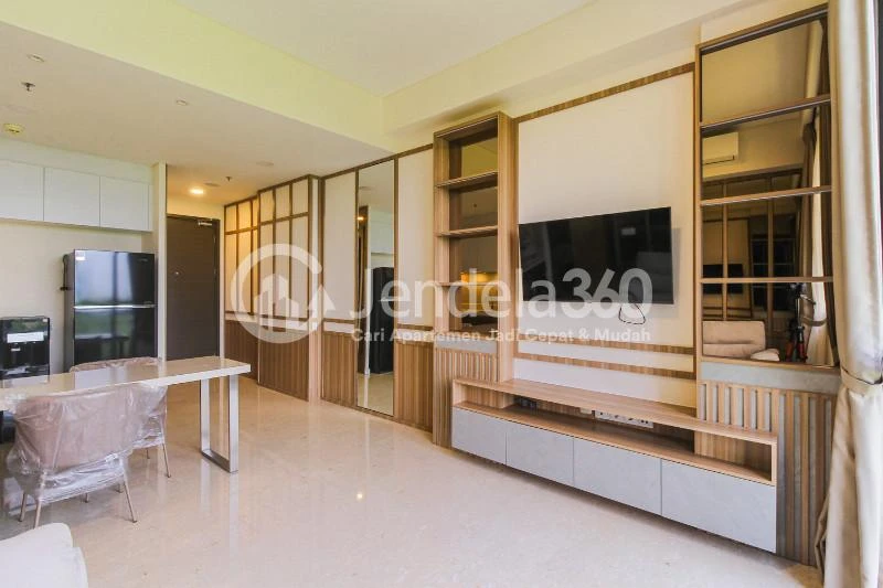 Living Room Low Floor 1BR Apartment with City View at Condominium Marigold Navapark Apartment