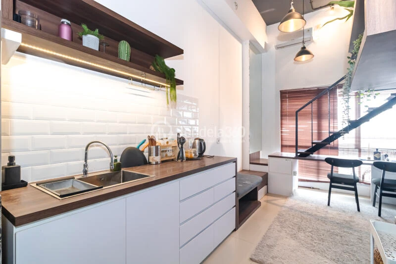 Kitchen Modern 1BR Apartment at Bintaro Icon Apartment High Floor