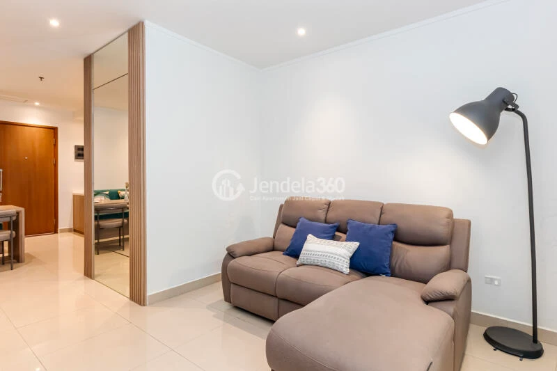 Living Room Tidy 2BR Apartment Low Floor with  View at Sahid Sudirman Residence
