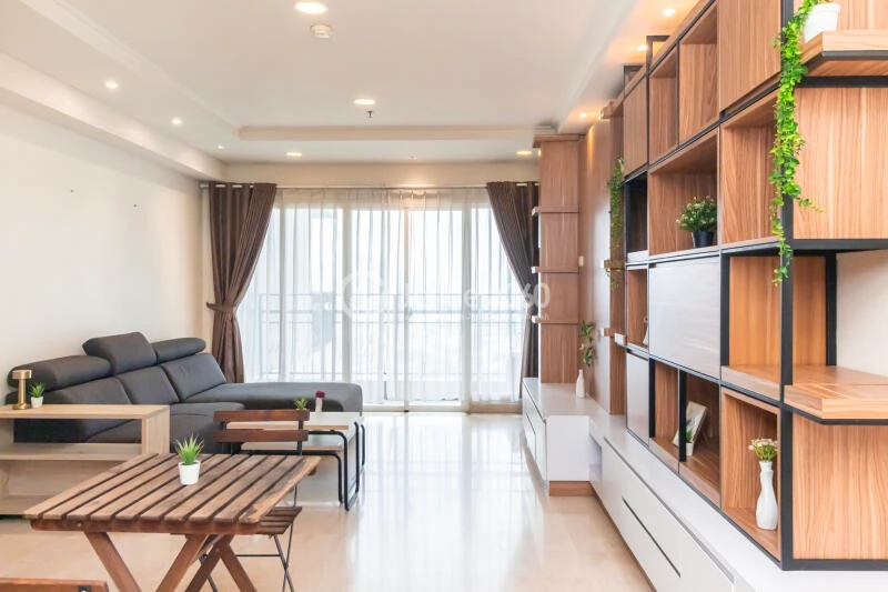 Living Room Simply Look 3BR Apartment at Permata Hijau Residence Tower Abelia