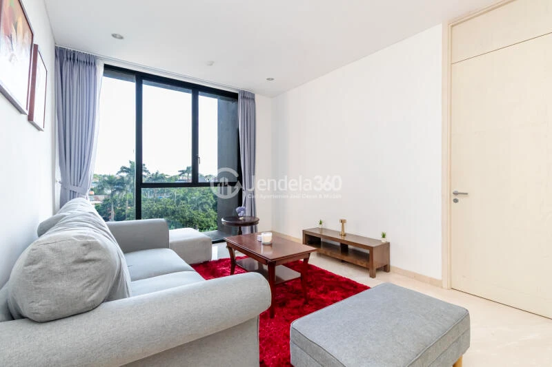Living Room Low Floor 2BR Apartment with City View at Izzara Apartment