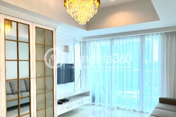 Living Room 2BR Apartment with City View at The Kensington Royal Suites