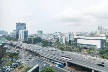 Balcony High Floor Studio Apartment with City View at GP Plaza Apartment