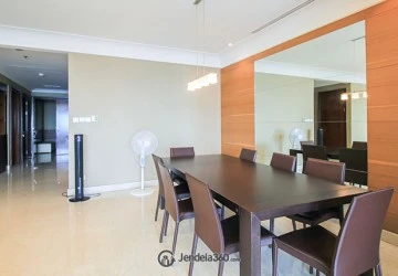 Dining Room Relaxed 3BR Apartment at Pakubuwono Residence Tower Basswood