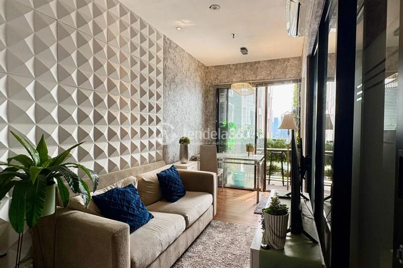 Living Room Stunning 2BR Apartment Middle Floor with - View at Cervino Village