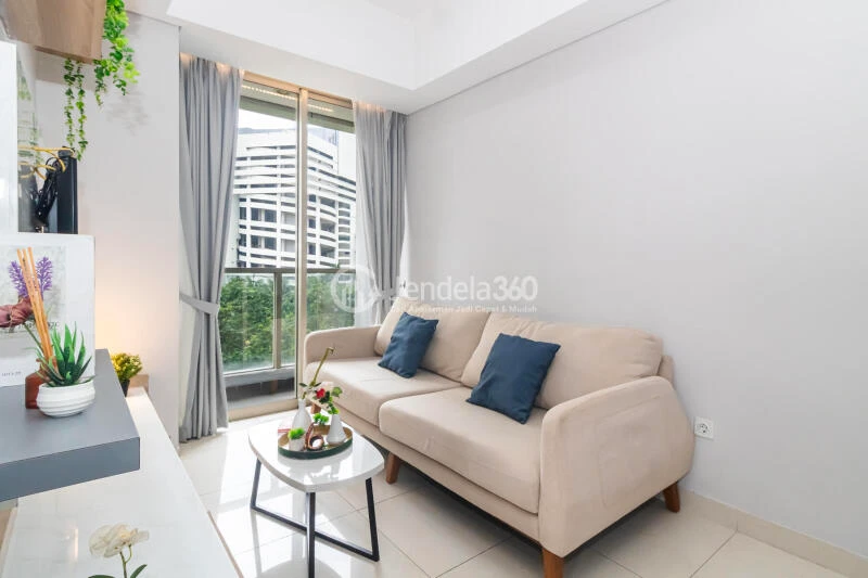Living Room 2BR Apartment with City View at Taman Anggrek Residence