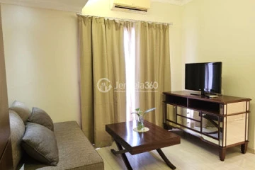 Living Room Stylish 2BR Apartment Middle Floor with City View at Cosmo Terrace - Jakarta Residence Thamrin City