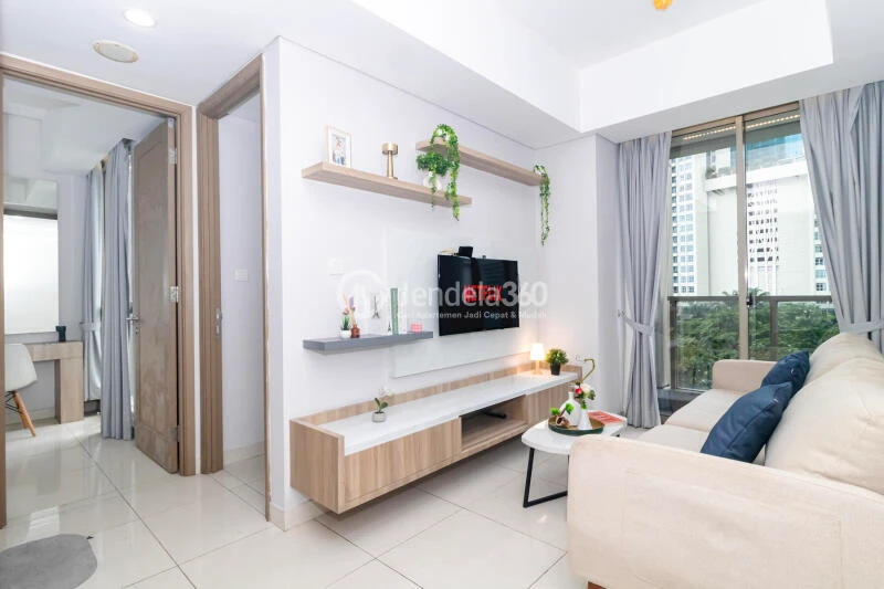 Living Room 2BR Apartment with City View at Taman Anggrek Residence