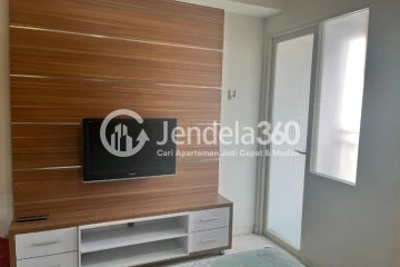 Living Room 1BR Apartment with City View at Margonda Residence 5