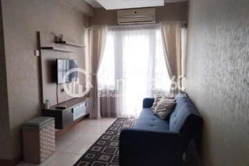 Living Room Middle Floor 3BR Apartment with City View at Grand Palace Kemayoran