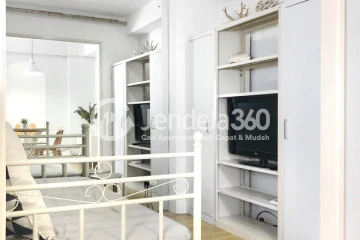 Living Room 1BR Apartment with City View at Kalibata City Apartment