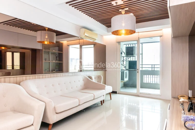 Living Room Elegant 2BR Apartment Low Floor with City View at Sky Terrace Apartment