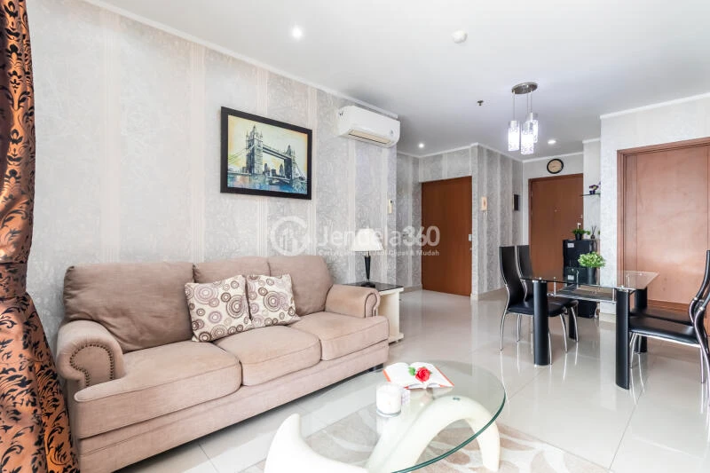 Living Room 2BR Apartment with City View at Sahid Sudirman Residence