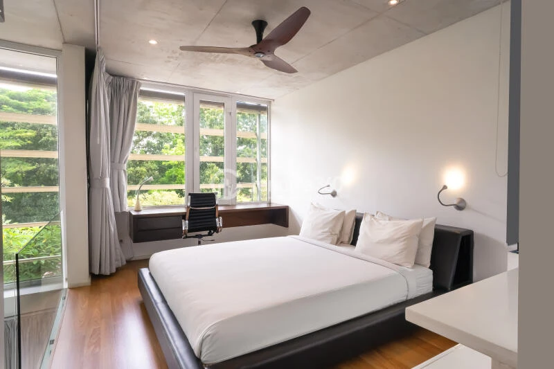 Bedroom 1BR Apartment with Golf View at Ecoloft Jababeka Apartment