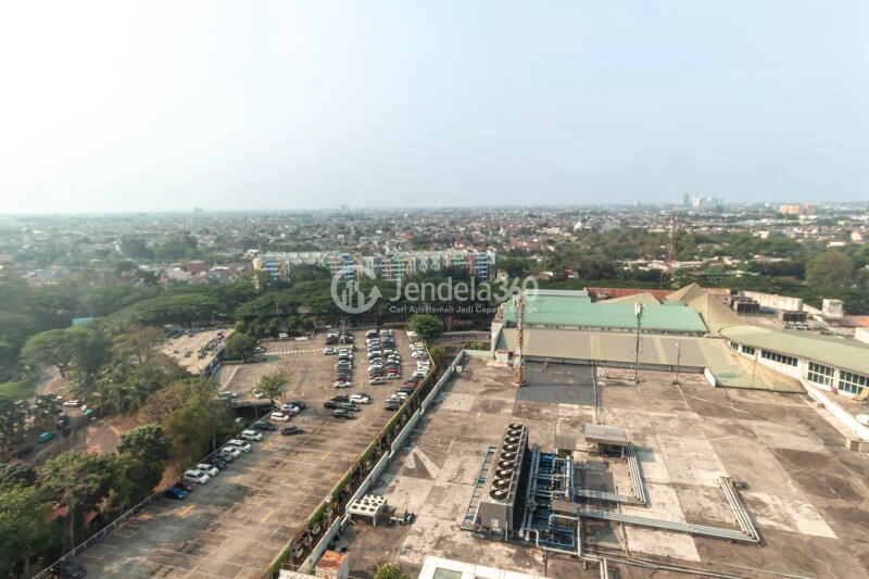 Balcony Middle Floor Studio Apartment with city View at U Residence Karawaci