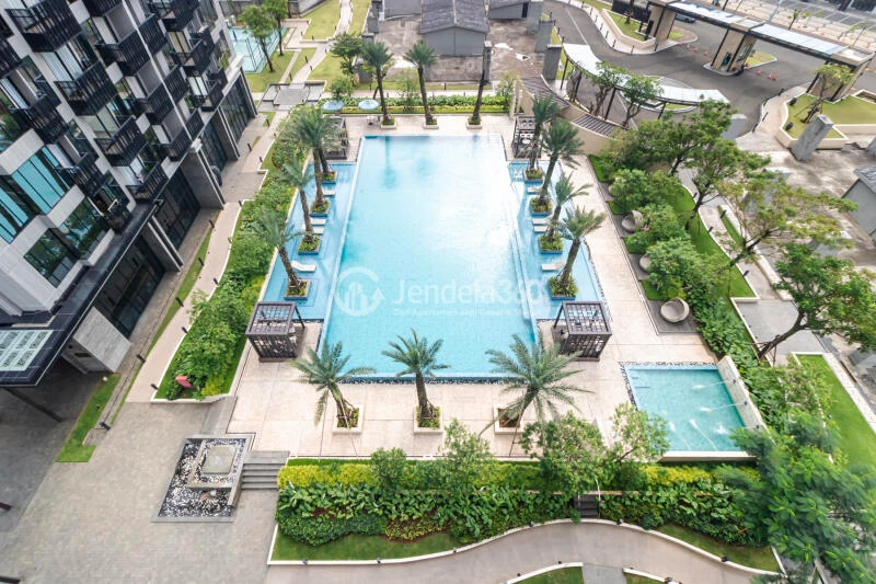 Balcony Restful 2BR Apartment with City View at Fatmawati City Center Apartment