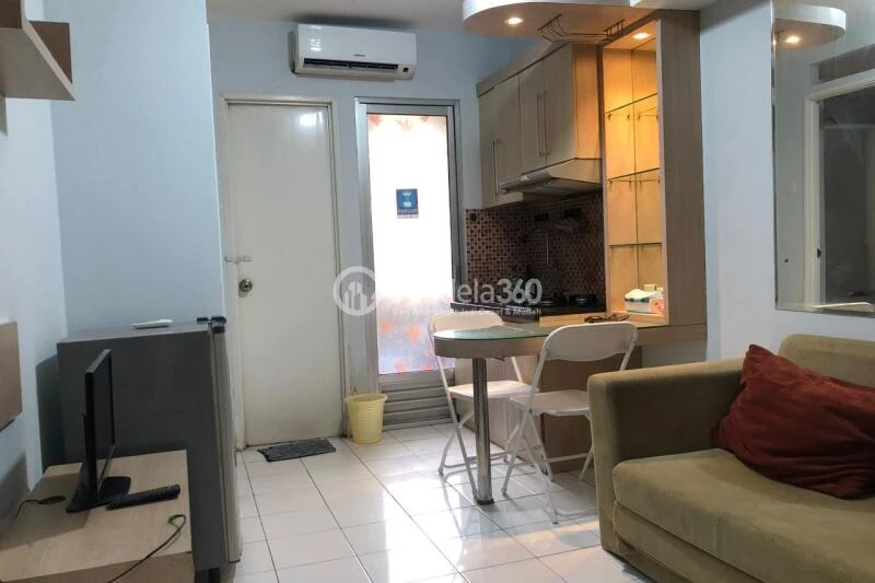 Living Room Middle Floor 2BR Apartment with Cirt View at Kalibata City Apartment