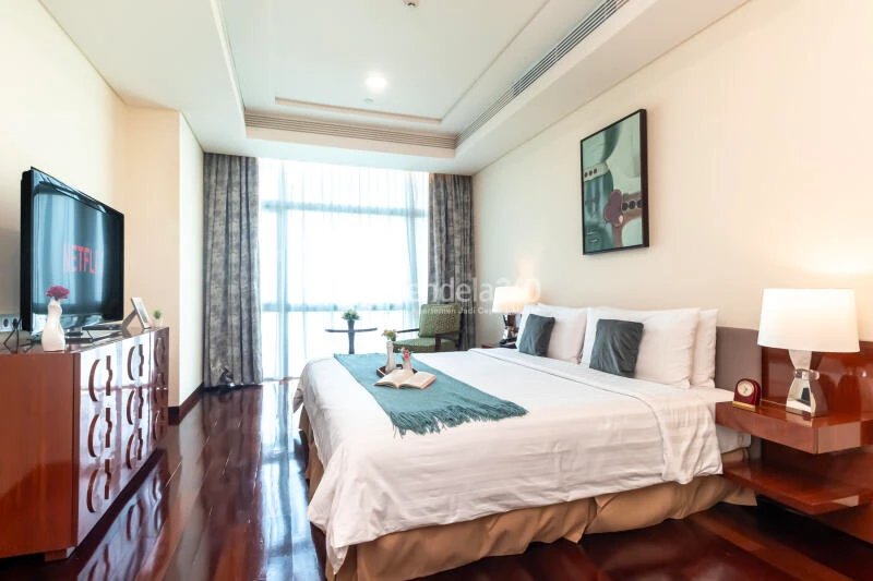 Bedroom 1 Low Floor 2BR Apartment with - View at Shangri-La Residence