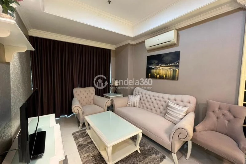 Living Room 2BR Apartment with City View at Kuningan City (Denpasar Residence)