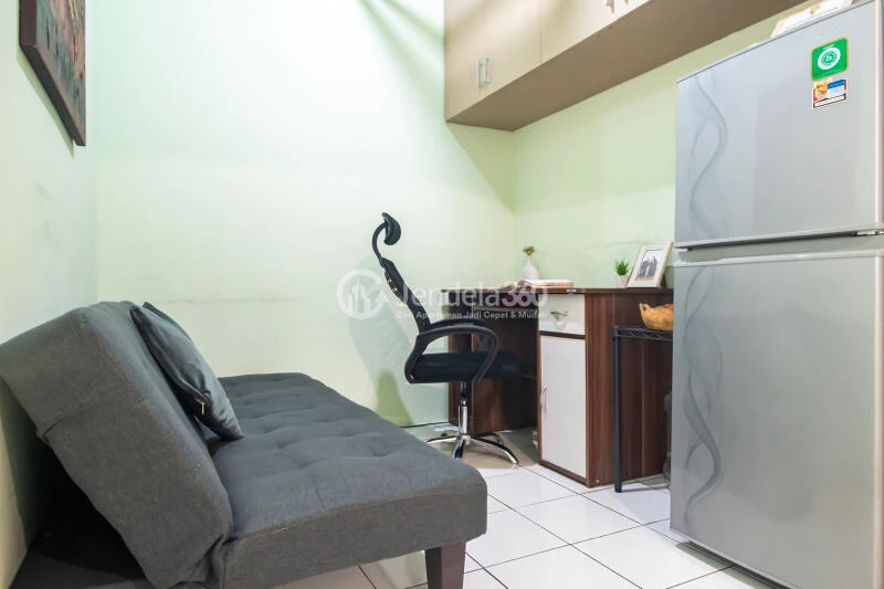 Living Room Tidy 2BR Apartment High Floor with City View at Kebagusan City Apartment