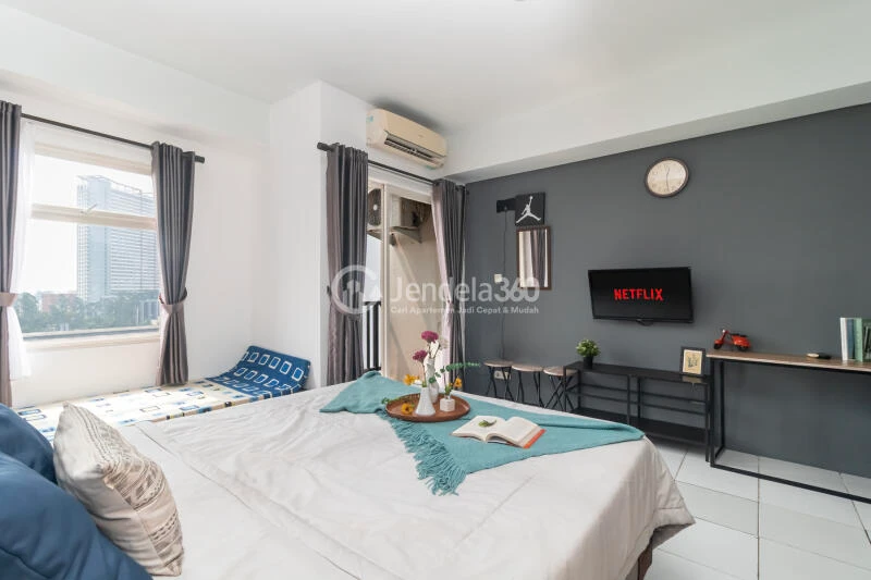 Bedroom Low Floor Studio Apartment with Exoctic Swimming Pool at Kota Ayodhya Apartment