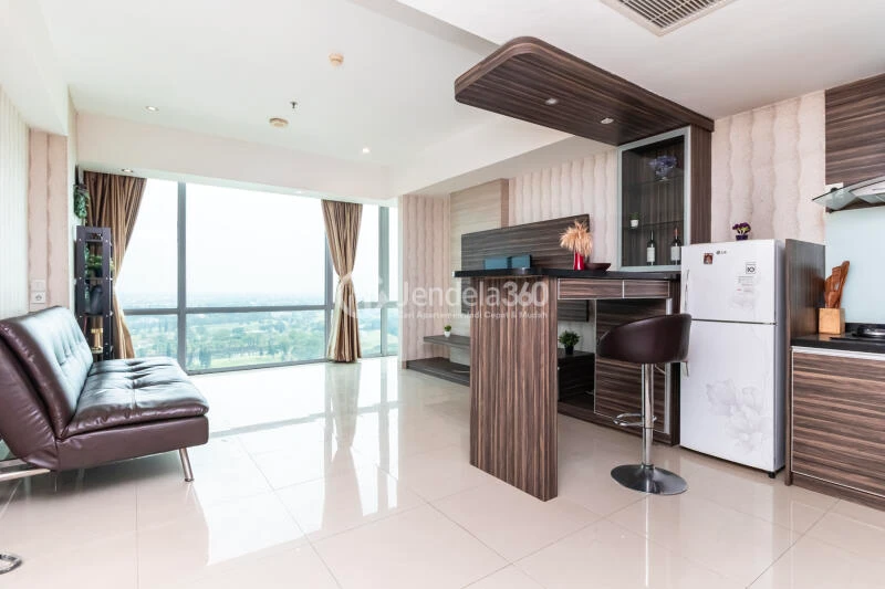 Living Room Trendy 1BR Apartment at U Residence Karawaci High Floor