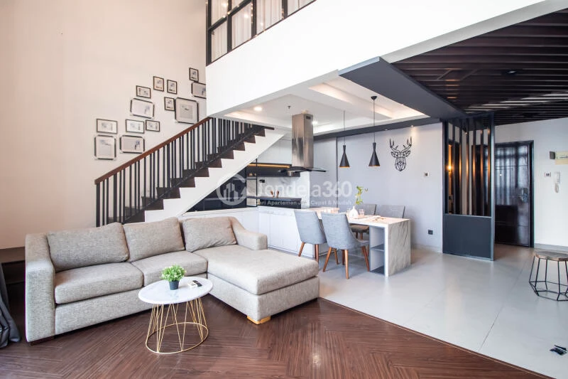 Living Room Studio Apartment with city View at Neo Soho Residence