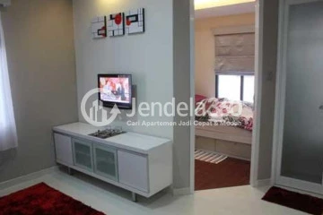 Living Room Elegant 1BR Apartment Low Floor with City View at MT Haryono Residence