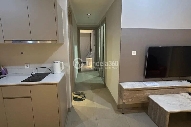 Living Room Restful 3BR Apartment Middle Floor with City View at Menara Jakarta Apartment