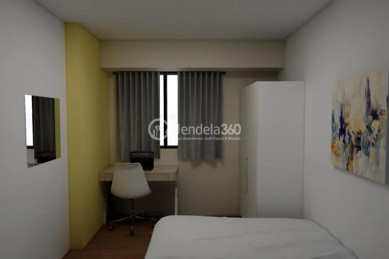 Bedroom Trendy 2BR Apartment Middle Floor with Swimming Pool View at Kebagusan City Apartment