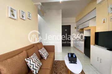 Living Room Elegant 2BR Apartment at Grand Asia Afrika Residence Middle Floor