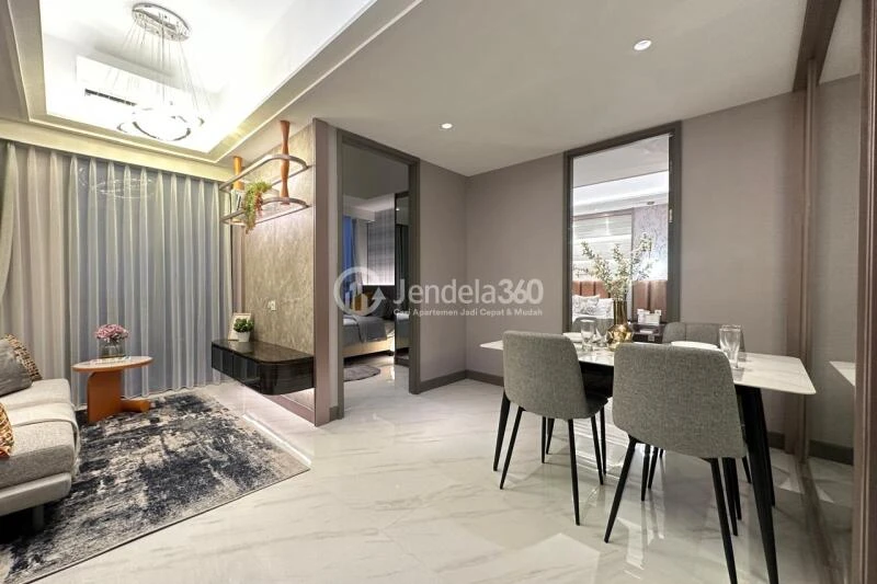 Living Room Good Deal 2BR Apartment Middle Floor with Salak Mountain View at Pakuwon Residence Bekasi