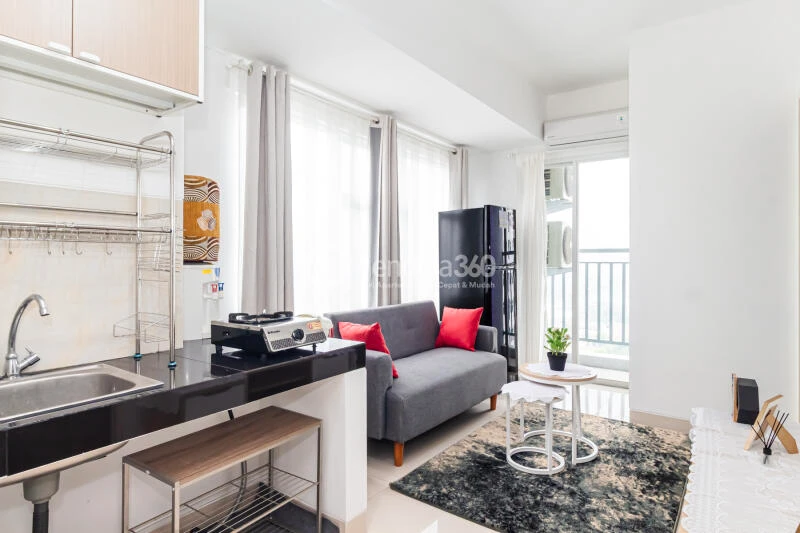 Living Room Fancy 2BR Apartment at Serpong Garden Apartment High Floor