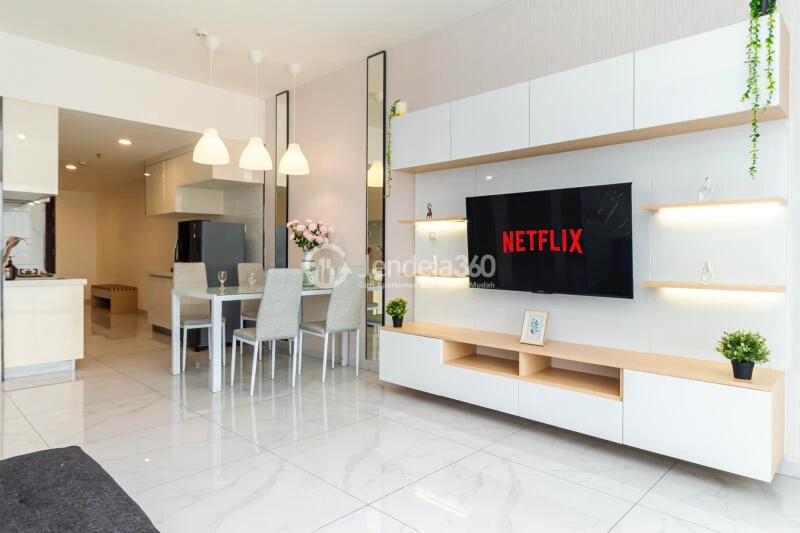 Living Room 3BR Apartment with  View at Sky House BSD Apartment