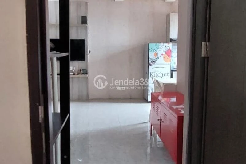 Living Room High Floor 2BR Apartment with City View at Kebagusan City Apartment