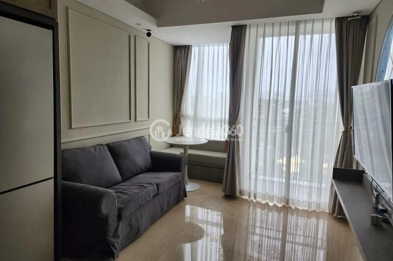 Living Room 1BR Apartment with City view View at Arandra Residence