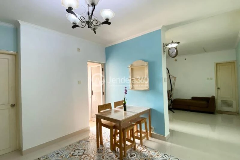Dining Room Affordable 3BR Apartment Middle Floor with Pool View at Gading Mediterania Residence