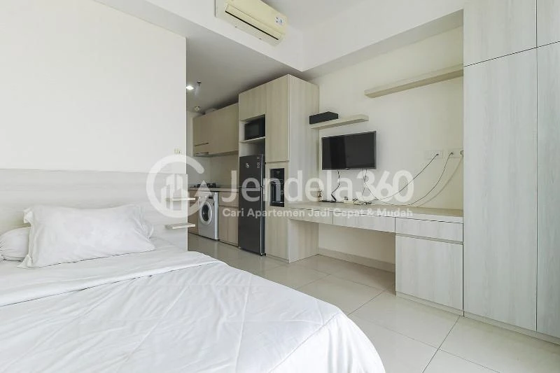 Bedroom Furnished Studio Apartment with City View at Sedayu City Apartment