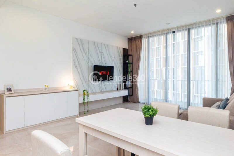 Living Room 2BR Apartment with City View at Izzara Apartment
