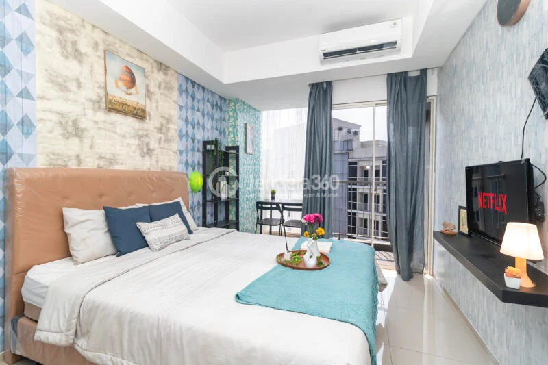 Bedroom Cozy Studio Apartment High Floor with City View at Pacific Garden Apartment