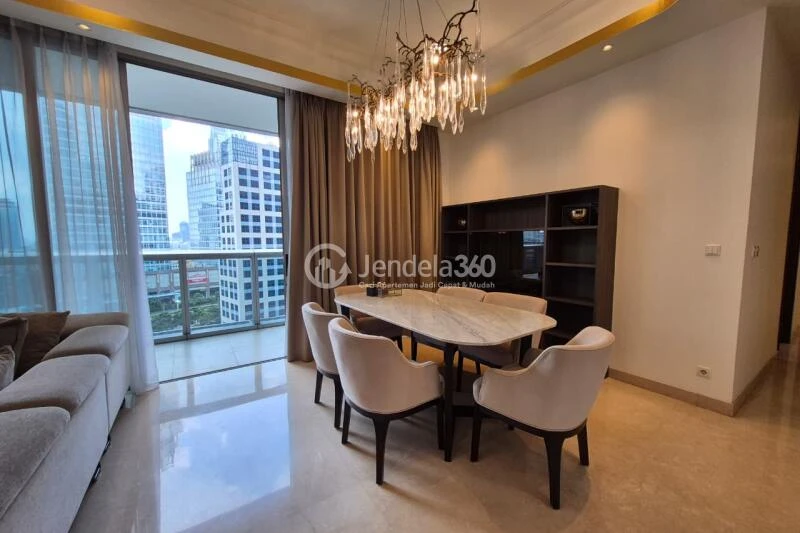 Dining Room Low Floor 3BR Apartment with City View at Anandamaya Residence